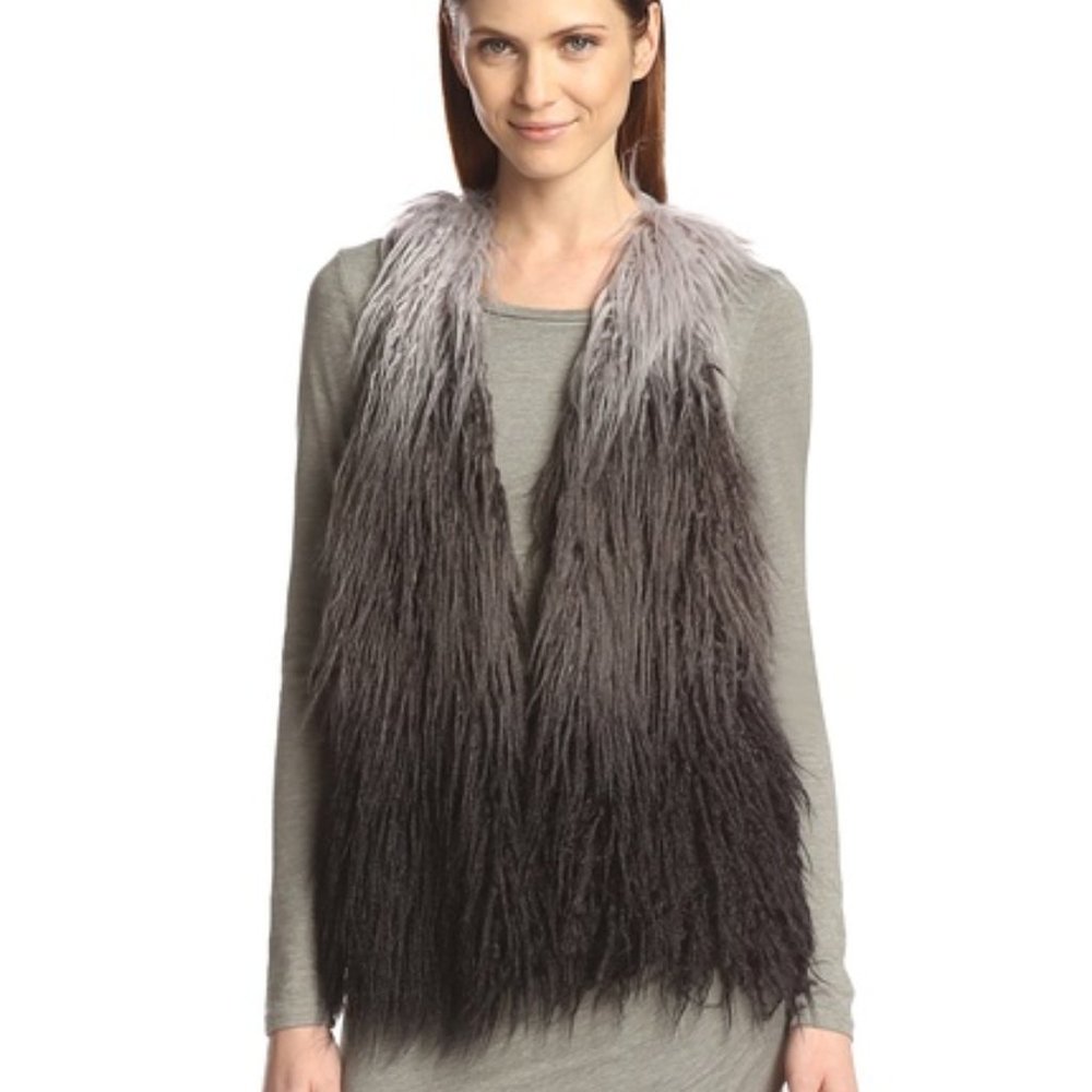 Anna Sui Ombre Faux Fur Vest
